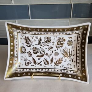 Georges Briard Elegant Gold and White Decorative Tray